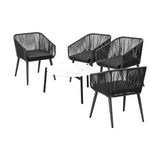 Livsip Outdoor Lounge Setting Furniture 5 Piece Patio Set - Side View