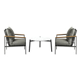 Livsip 3PCS Outdoor Lounge Set White 70cm Coffee Table Chairs