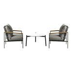 Livsip 3PCS Outdoor Lounge Set White 70cm Coffee Table Chairs
