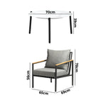 Livsip 5PCS Outdoor Lounge Set White 70cm Coffee Table with 4 Chairs