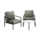 Livsip 3PC Outdoor Patio Set White 70cm Coffee Table Sofa Chair