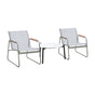 Livsip 3PCS Outdoor Bistro Set Patio Chair 70cm White Table Textilene