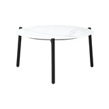 Livsip 3PCS Outdoor Bistro Set Patio Chair 70cm White Table Textilene - Low Angle