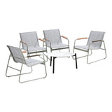Livsip Outdoor Patio Set 4x Chairs and 70cm Coffee Table