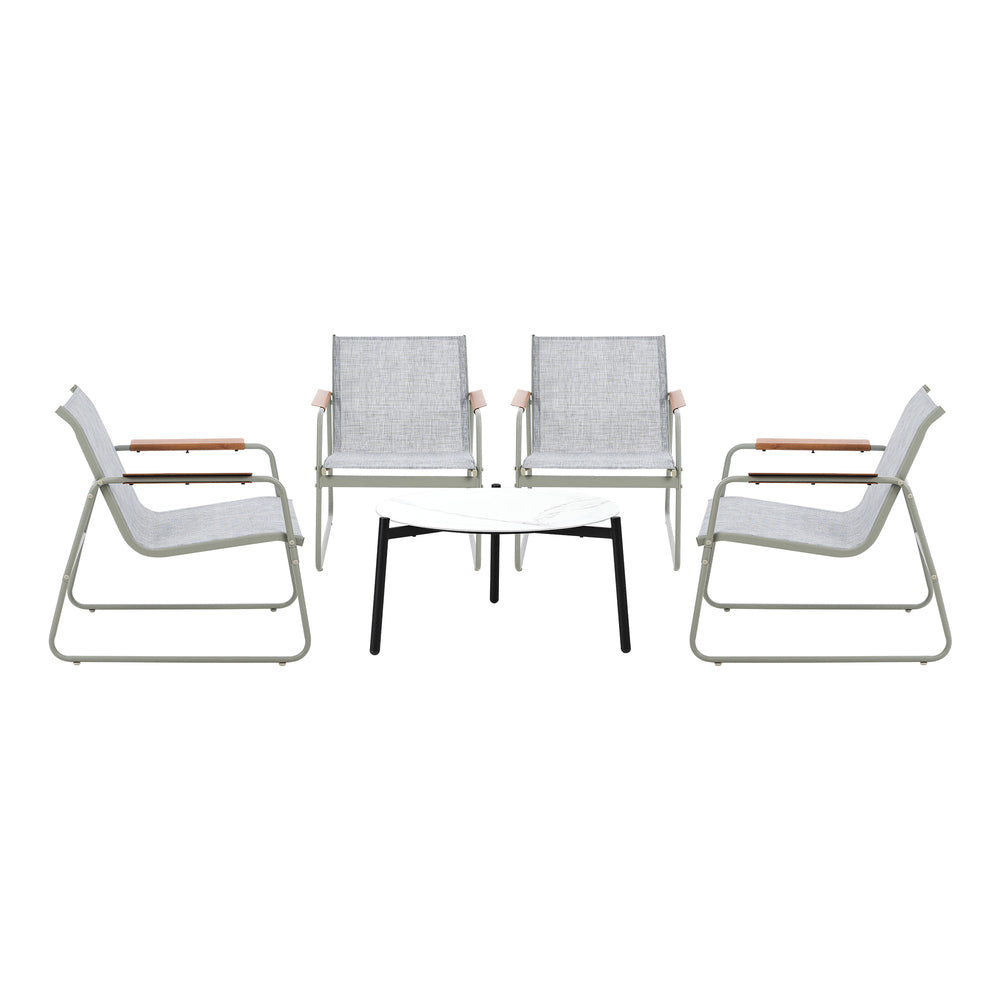 Livsip Outdoor Patio Set 4x Chairs and 70cm Coffee Table