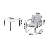 Livsip Outdoor Patio Set 4x Chairs and 70cm Coffee Table