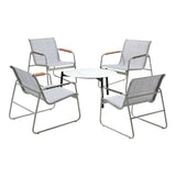 Livsip Outdoor Patio Set 4x Chairs and 70cm Coffee Table
