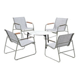 Livsip Outdoor Patio Set 4x Chairs and 70cm Coffee Table - Close-Up Angle