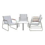Livsip Outdoor Patio Set 4x Chairs and 70cm Coffee Table