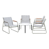 Livsip Outdoor Patio Set 4x Chairs and 70cm Coffee Table - Front View