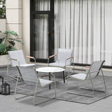 Livsip Outdoor Patio Set 4x Chairs and 70cm Coffee Table