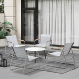 Livsip Outdoor Patio Set 4x Chairs and 70cm Coffee Table - Low Angle