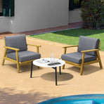 Livsip 2 Seater Outdoor Lounge Set 70cm White Coffee Side Table