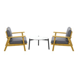 Livsip 2 Seater Outdoor Lounge Set 70cm White Coffee Side Table