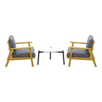 Livsip 2 Seater Outdoor Lounge Set 70cm White Coffee Side Table