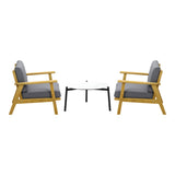 Livsip 2 Seater Outdoor Lounge Set 70cm White Coffee Side Table - Side View