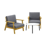 Livsip 2 Seater Outdoor Lounge Set 70cm White Coffee Side Table