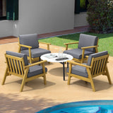 Livsip 4 Seater Outdoor Lounge Set 70cm White Coffee Side Table - 45-Degree Angle
