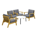 Livsip 4 Seater Outdoor Lounge Set 70cm White Coffee Side Table