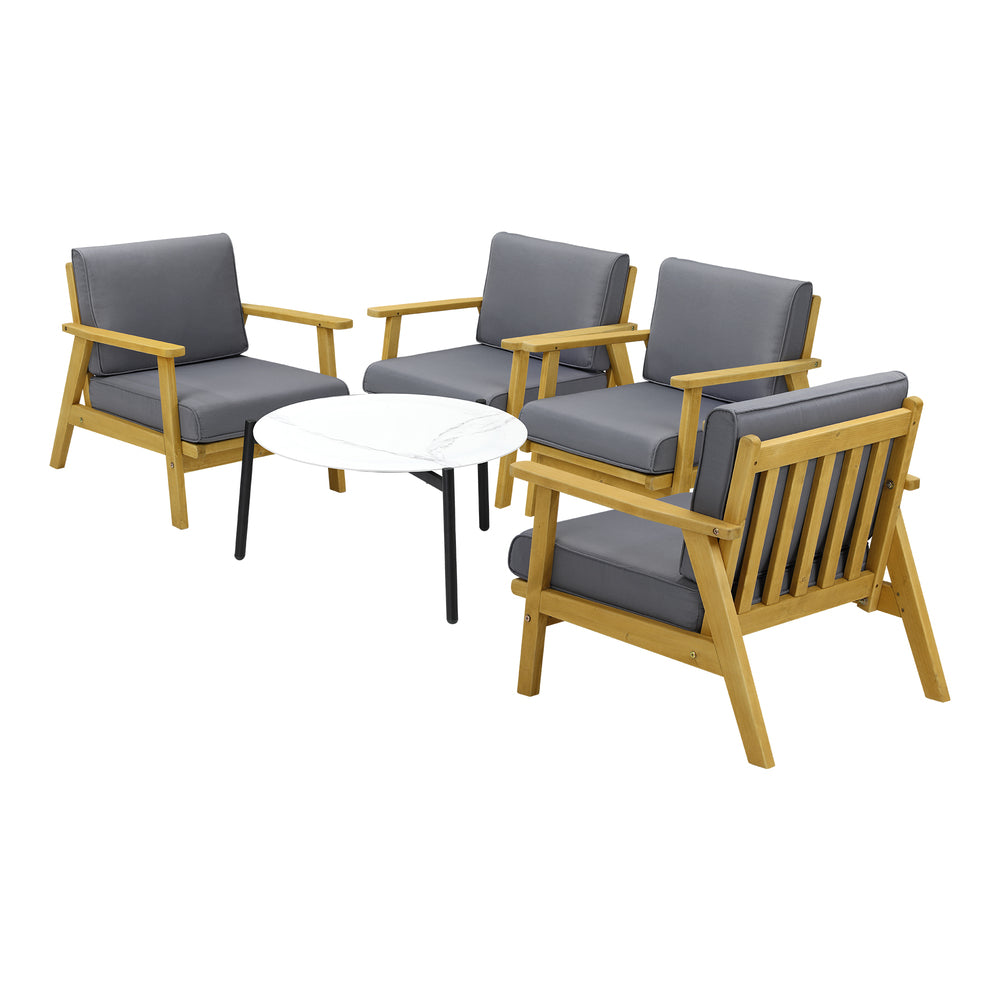 Livsip 4 Seater Outdoor Lounge Set 70cm White Coffee Side Table