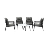 Livsip Outdoor Patio Set 2pc White Marble Table Sets 4pc Rattan Chairs