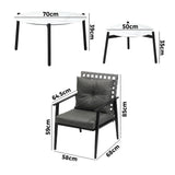 Livsip Outdoor Patio Set 2pc White Marble Table Sets 4pc Rattan Chairs