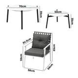 Livsip 6pc Outdoor Lounge Sets White Round Tables 4pc Rattan Chairs