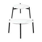 Livsip 6 Piece Outdoor Patio Set White Table Set Black Armchairs