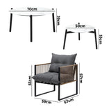 Livsip 6PCS Outdoor Patio Set White Coffee Table Set Rattan Chairs