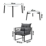 Livsip 6PCS Outdoor Patio Set White Coffee Table Set Lounge Chairs