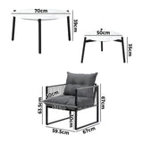 Livsip 6PCS Outdoor Patio Set White Coffee Table Set Lounge Chairs - Top-Down View