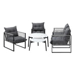 Livsip 6PCS Outdoor Patio Set White Coffee Table Set Lounge Chairs, image 2
