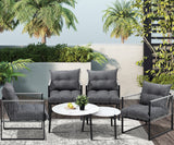 Livsip 6PCS Outdoor Patio Set White Coffee Table Set Lounge Chairs