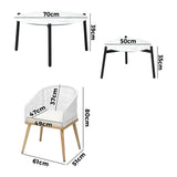 Livsip 6PCS Outdoor Patio Set White Table Sets Polyester Chair Rope