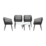 Livsip 6PC Outdoor Patio Set 2 Coffee Table with Grey Chairs