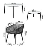 Livsip 6PC Outdoor Patio Set 2 Coffee Table with Grey Chairs