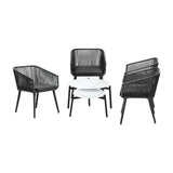 Livsip 6PC Outdoor Patio Set 2 Coffee Table with Grey Chairs