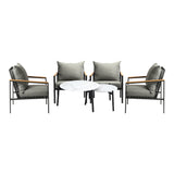 Livsip 6PCS Outdoor Lounge Set White 50/70cm Coffee Table Chairs