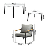 Livsip 6PCS Outdoor Lounge Set White 50/70cm Coffee Table Chairs