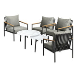 Livsip 6PCS Outdoor Lounge Set White 50/70cm Coffee Table Chairs