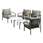 Livsip 6PCS Outdoor Lounge Set White 50/70cm Coffee Table Chairs