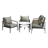 Livsip 6PCS Outdoor Lounge Set White 50/70cm Coffee Table Chairs