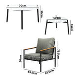 Livsip Outdoor Patio Lounge Set White 50/70cm Coffee Table Set Chairs