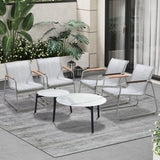 Livsip 6PCS Outdoor Patio Set Textilene Chair Lounge Coffee Table Set - 45-Degree Angle