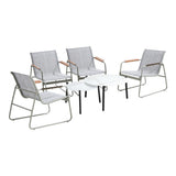 Livsip 6PCS Outdoor Patio Set Textilene Chair Lounge Coffee Table Set