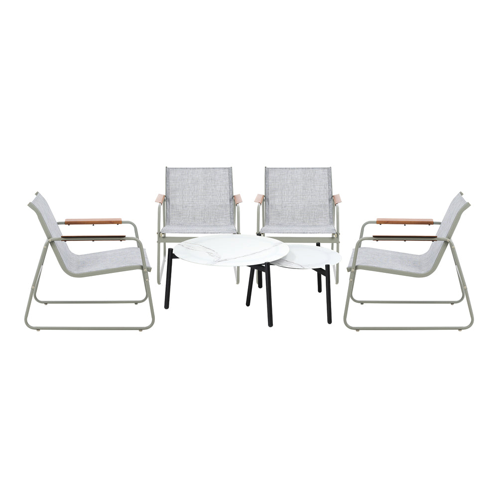 Livsip 6PCS Outdoor Patio Set Textilene Chair Lounge Coffee Table Set