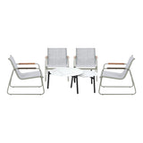 Livsip 6PCS Outdoor Patio Set Textilene Chair Lounge Coffee Table Set - Low Angle