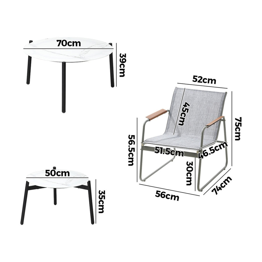 Livsip 6PCS Outdoor Patio Set Textilene Chair Lounge Coffee Table Set