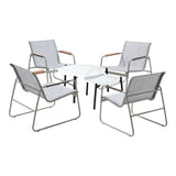 Livsip 6PCS Outdoor Patio Set Textilene Chair Lounge Coffee Table Set - Front View