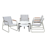 Livsip 6PCS Outdoor Patio Set Textilene Chair Lounge Coffee Table Set - Side View